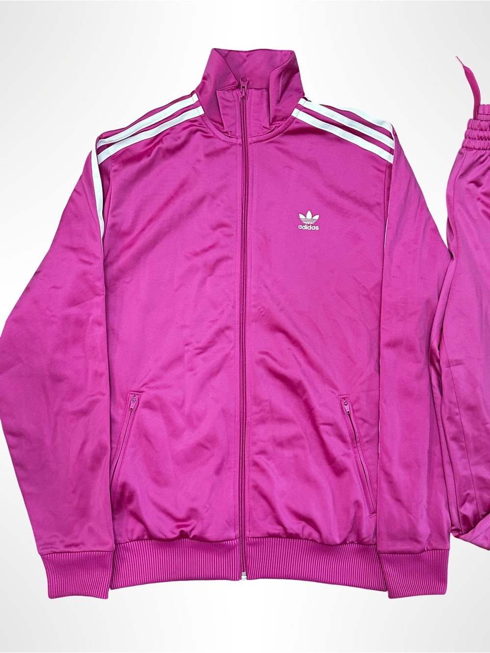 adidas  tack suit Hot Pink Three-Stripe Track Jacket & Pants - Picture 2 of 9